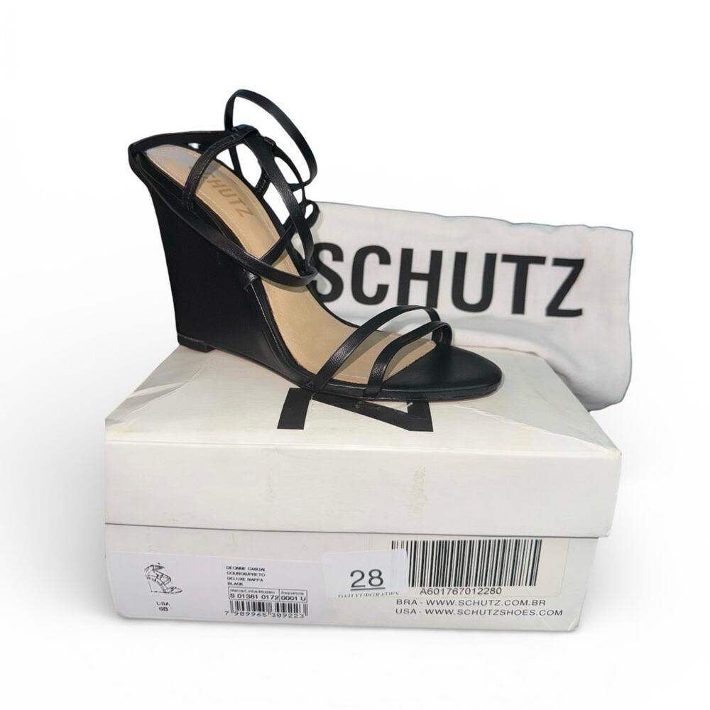 Schutz Deonne leather wedge sandals